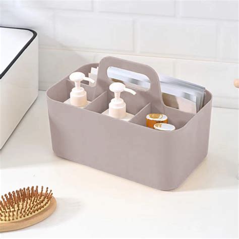 Holloyiver Plastic Portable Craft Storage Organizer Caddy Tote With Handle Divided Basket Bin