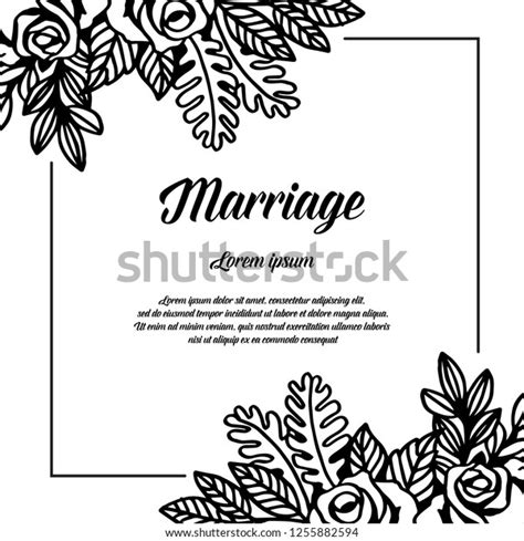 Flower Wedding Invitation Card Marriage Text Stock Vector Royalty Free