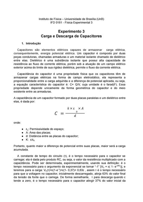 Fisexp Experimento Relat Rio Instituto De F Sica