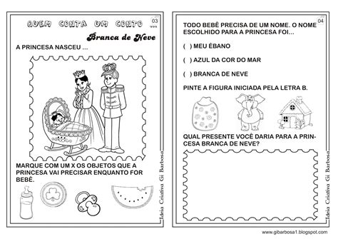 Caderno De Atividades Branca De Neve Projeto Contos De Fada Ideia