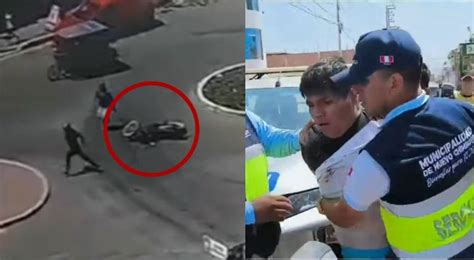 Delincuentes Asaltan Agente Bancario Y Se Les Apaga La Moto Durante