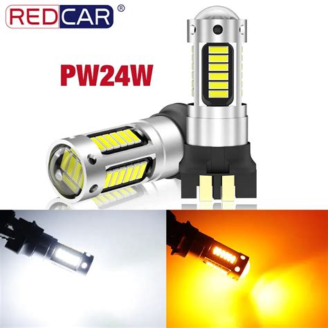 2pcs Canbus PW24W PWY24W LED Bulbs 3014 LED 30SMD DRL Fog Lamps