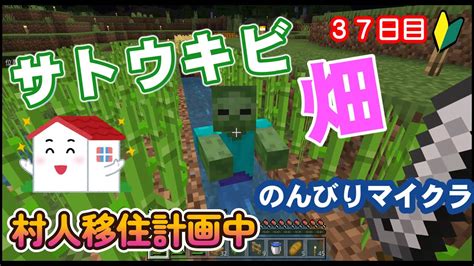 初心者マイクラサバイバル生活37日目拠点に村人移住計画進行中 職業ブロック作成とサトウキビ畑作ります マインクラフト マイクラ