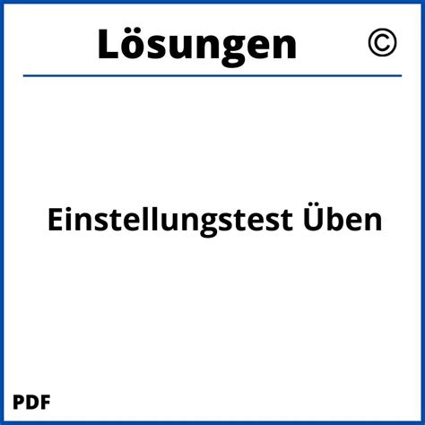 Einstellungstest Üben Mit Lösungen Pdf 2024