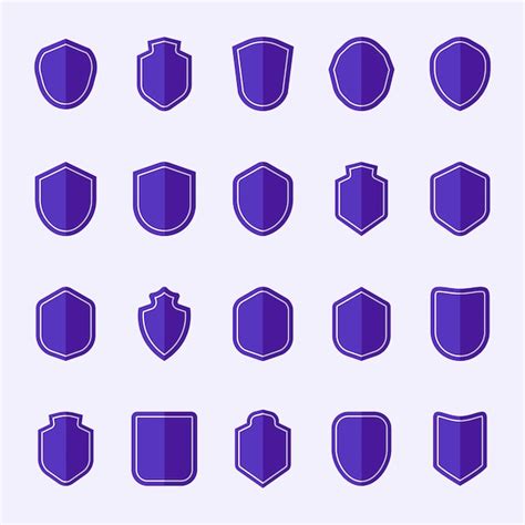 Free Vector Set Of Purple Shield Icon Vectors