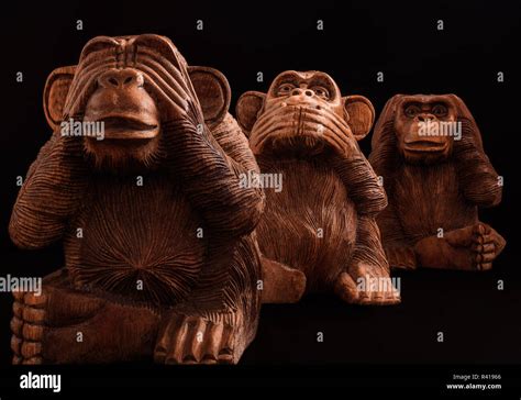 Three Monkeys Carving Hi Res Stock Photography And Images Alamy