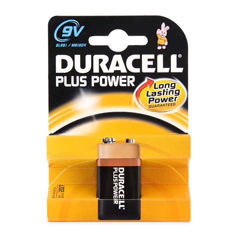 Duracell Plus Power 9 V Alakaline Battery 1 Pk Za