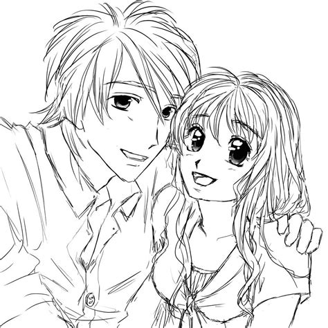 Cute Anime Couples Coloring Pages