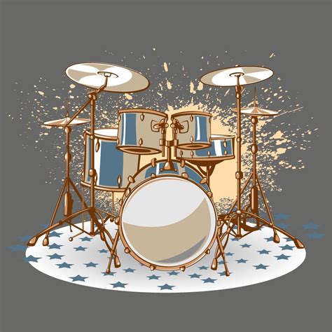 Cartoon Drum Set Graphic Ai Vector Papel De Parede Musical Imagens