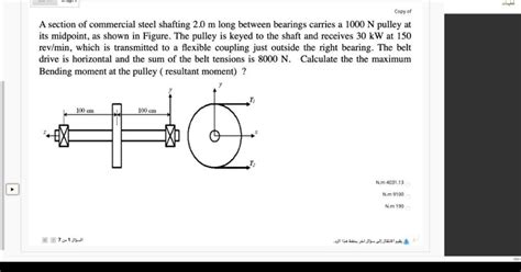 SOLVED A Section Of Commercial Steel Shafting 2 0 M Long Between