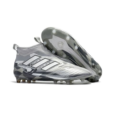 Adidas ACE 17 Purecontrol Tacos FG Hombre Bota Gris Blanco