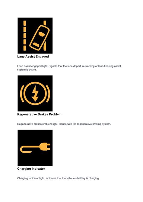 Dashboard Warnings Symbols And Indicators Pdf