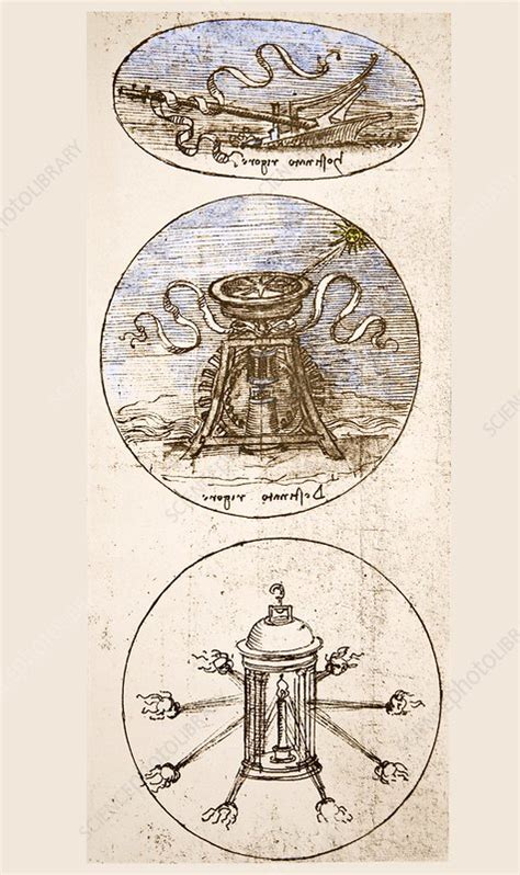 Leonardo sketches for three emblems - Stock Image - C010/6353 - Science Photo Library