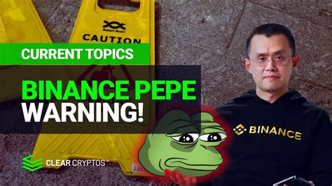 Pepe Coin Cz Binance Warning Youtube