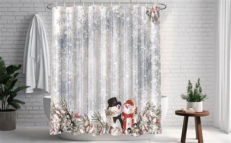 Romantic Angels Christmas Shower Curtain Winter Shower Curtains Xmas Shower Curtain