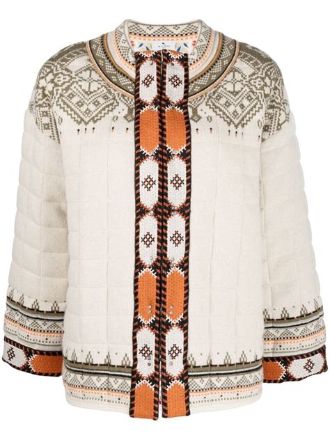 Etro Quilted Geometric Pattern Jacket Farfetch