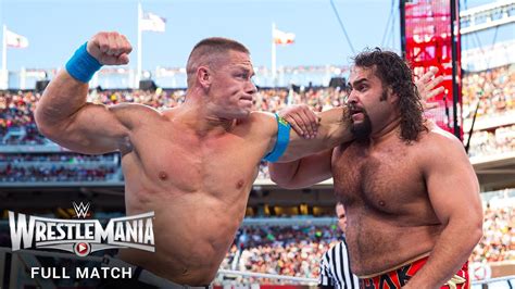 Full Match Rusev Vs John Cena U S Title Match Wrestlemania