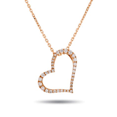 rose gold diamond heart necklace australia rose gold heart necklaces