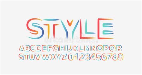 Modern Abstract Font Set Of Alphabet Text Design Stock Vector