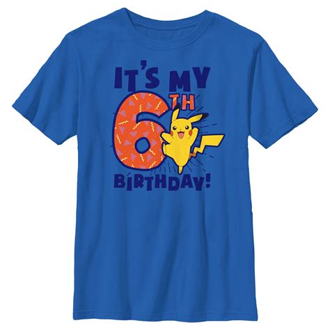 Boy S Pokemon Its My Th Birthday Pikachu Graphic Tee Royal Blue X