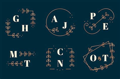 Elegant Wedding Monograms Free Vector