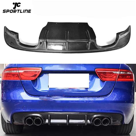 Carbon Fiber Rear Bumper Diffuser Spoiler Lip For Jaguar XE Sedan 4