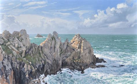 Morning Sun On The Pen Hir Headland Oil Painting By Anne Baudequin