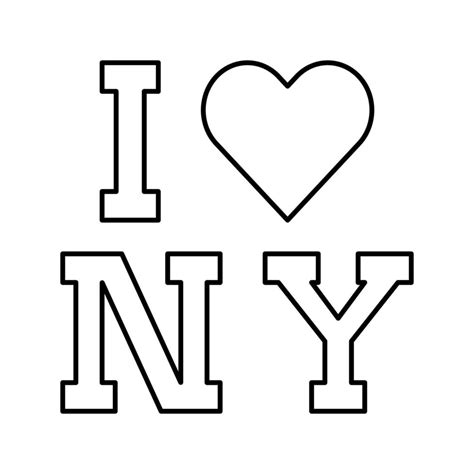 I Love New York Line Icon Vector Illustration 19540812 Vector Art At