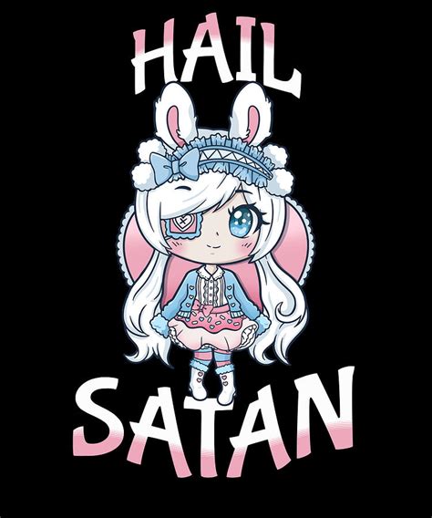 Hail Satan I Satanic Creepy Cute Anime Girl Digital Art By Bi Nutz Pixels