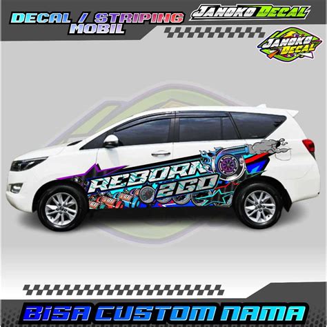 Jual STRIPING DECAL VARIASI TOYOTA KIJANG INNOVA REBORN CUSTOM NAMA