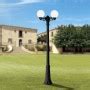 Double lampadaire LED d extérieur FUMAGALLI GIGI BISSO GLOBE 8 5W 2xE27