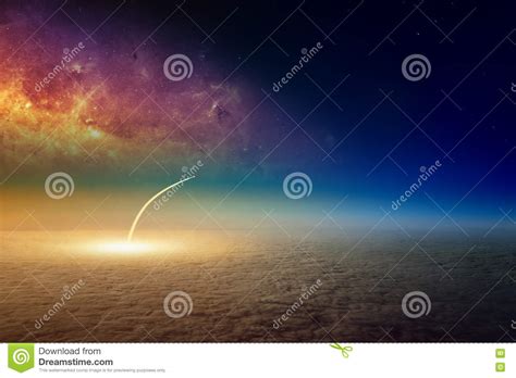 Missile Launch Aerial View Of Space Shuttle Taking Off Stock Photo