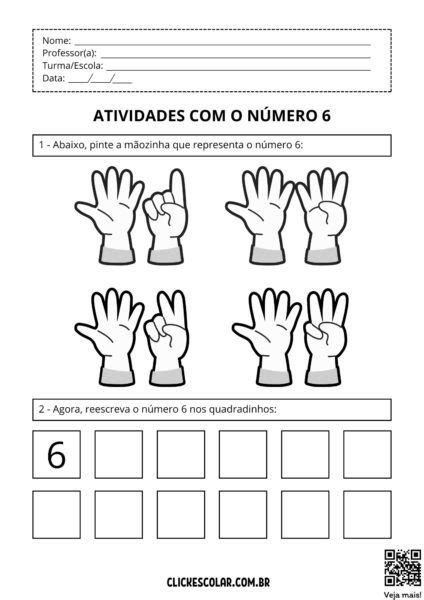 Outra Forma De Se Referir Ao Número 6 - Atividades com Número 6 – Click Escolar