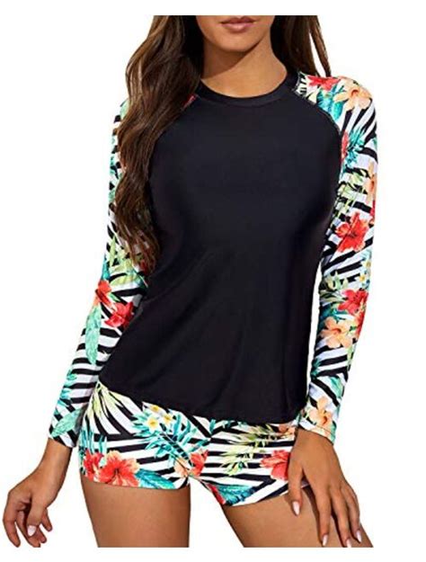 Buy Daci Women Two Piece Rash Guard Long Sleeve Swimsuits Uv Upf 50