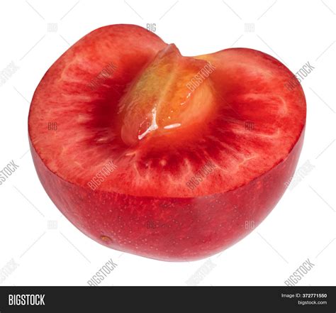 Half Cherry Isolated Image And Photo Free Trial Bigstock