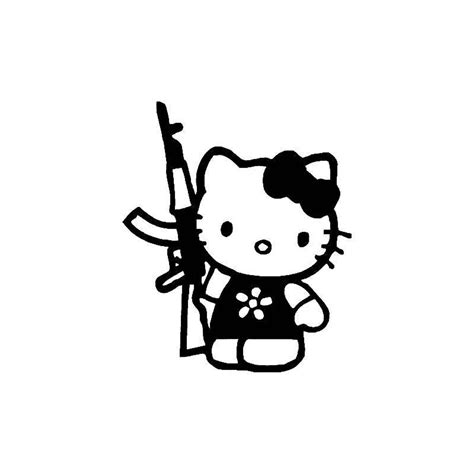 Hello Kitty With Gun Decal