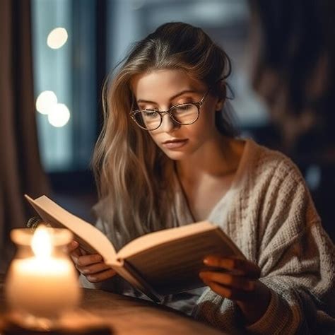 Premium Ai Image Woman Reading A Book