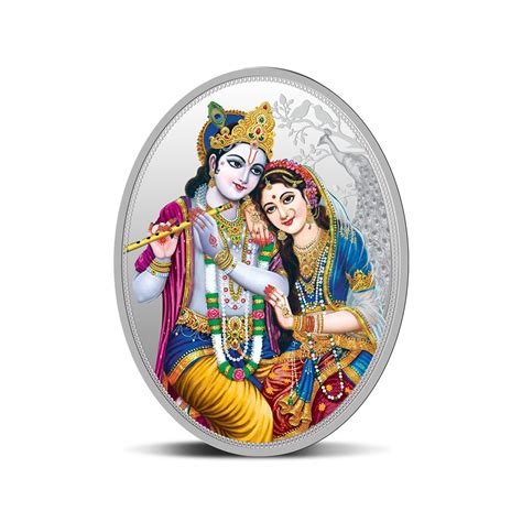 Buy Mmtc Pamp Radha And Lord Krishna Gm Silver Oval Coin