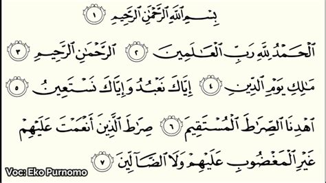 Tulisan Kaligrafi Surat Al Fatihah