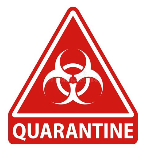 Red Quarantine Warning Sign Biohazard Symbol Triangular Shape Stock