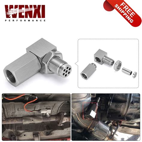 Universal Oxygen Sensor Extender 90 Degree 02 Bung Extension Catalytic Converter O2 Oxygen