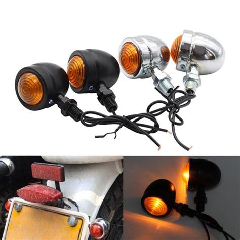 Motorcycle Turn Signal Light Amber Motorbike Blinker Headlight 12v Indicator Lamp Bullet