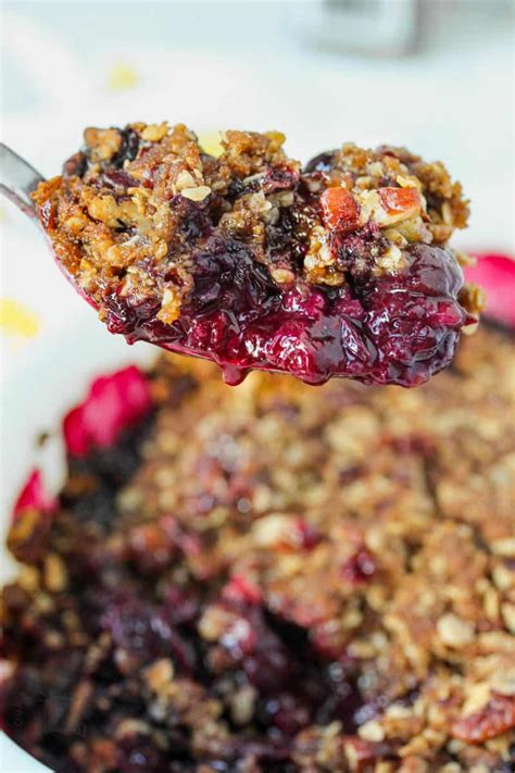 Blueberry Crisp Easy Casserole Style Dessert Our Zesty Life