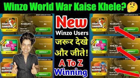 And Winzo World War Game Winning Tricks Winzo App