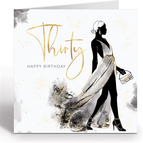 Ruby Ashley 30th Birthday Card Luxury Gold Foil Happy Birthday Card For Her 30th Birthday Card