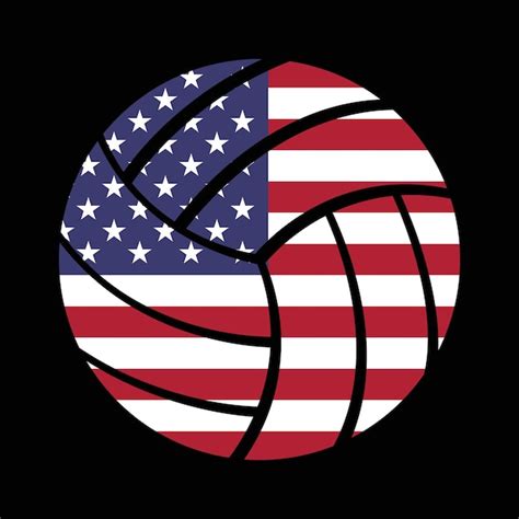 Premium Vector Volleyball With Usa Flag Vector