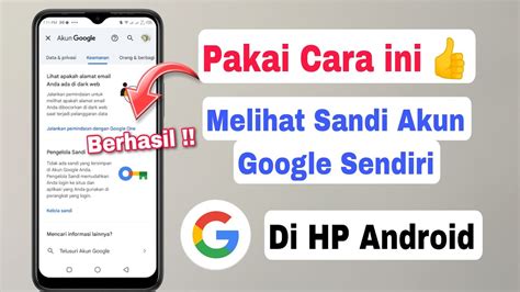 Cara Melihat Sandi Akun Google Sendiri Youtube