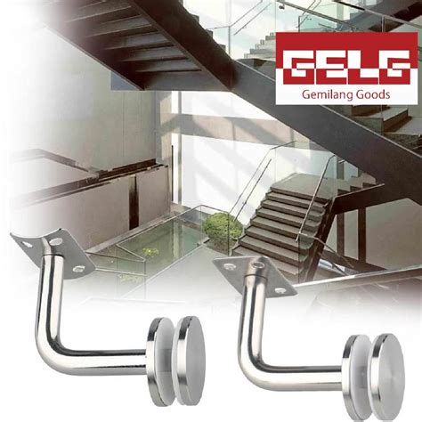 Jual Glass Clamp Banister Untuk Tangga Konektor Hand Railing Stainless