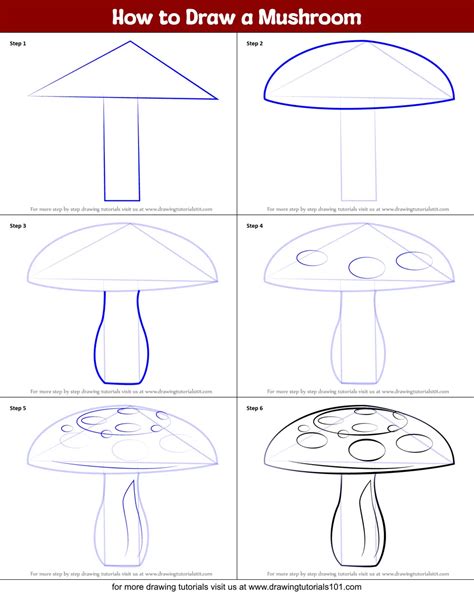 How To Draw A Mushroom Mushrooms Step By Step DrawingTutorials101