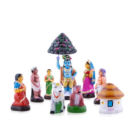 Giri Govardhan Hill Set Golu Dolls Navratri Bommala Koluvu — Giri